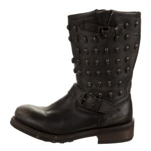 Ash skull embellished ankle boots